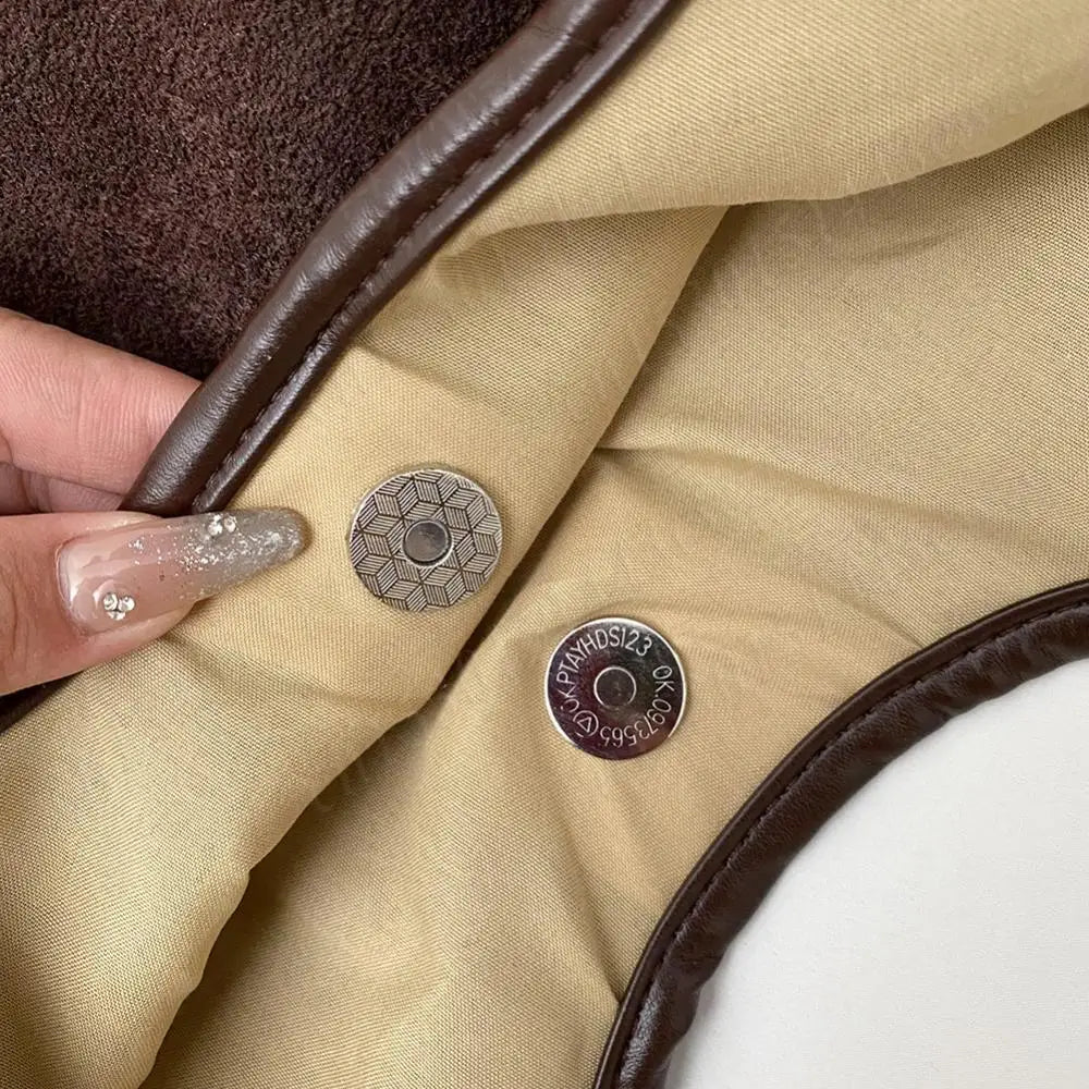 Foldable suede tote for shopping