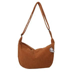 Corduroy handbag with adjustable shoulder strap