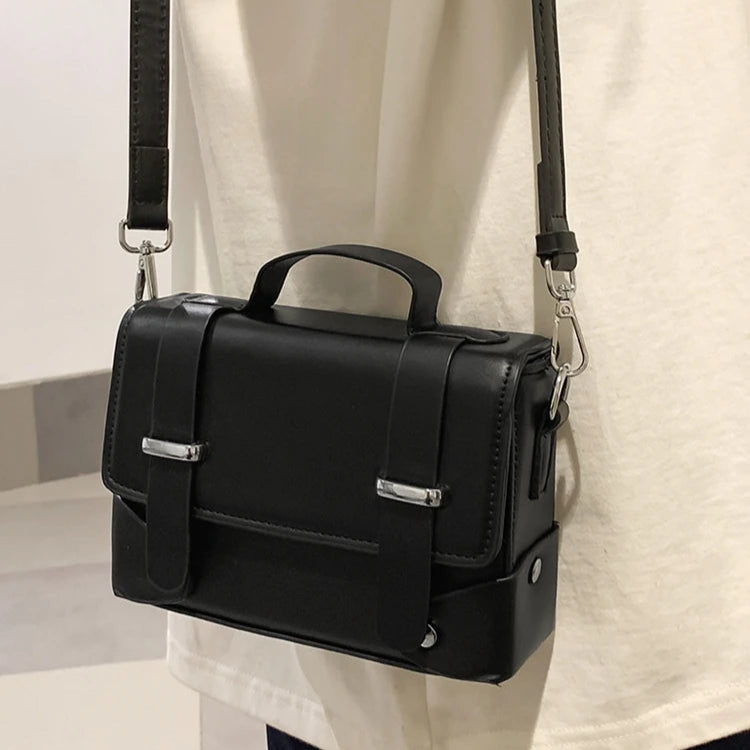 Compact leather crossbody bag