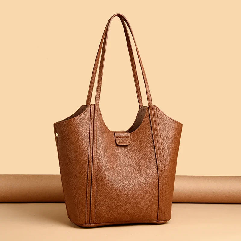 Elegant soft leather tote bag