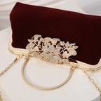 Corduroy clutch bag with decorative closure