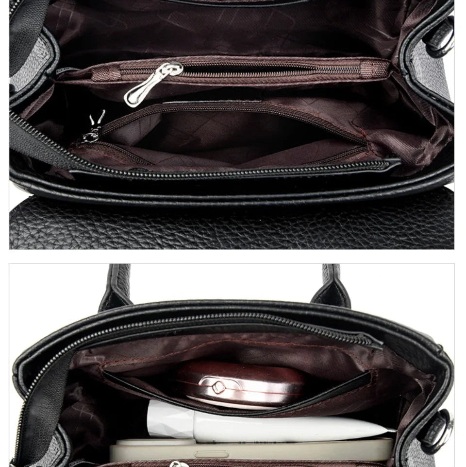 Designer-inspired leather handbag