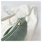 Corduroy handbag set with soft chain handle