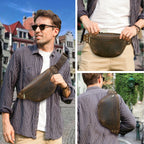 Structured leather waist bag