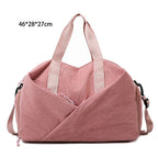 Corduroy sports gym bag with shoe pocket