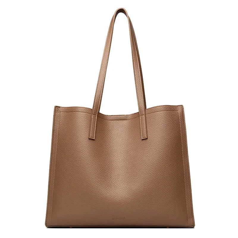 Casual leather tote bag for women