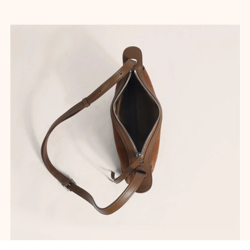 Suede shoulder purse
