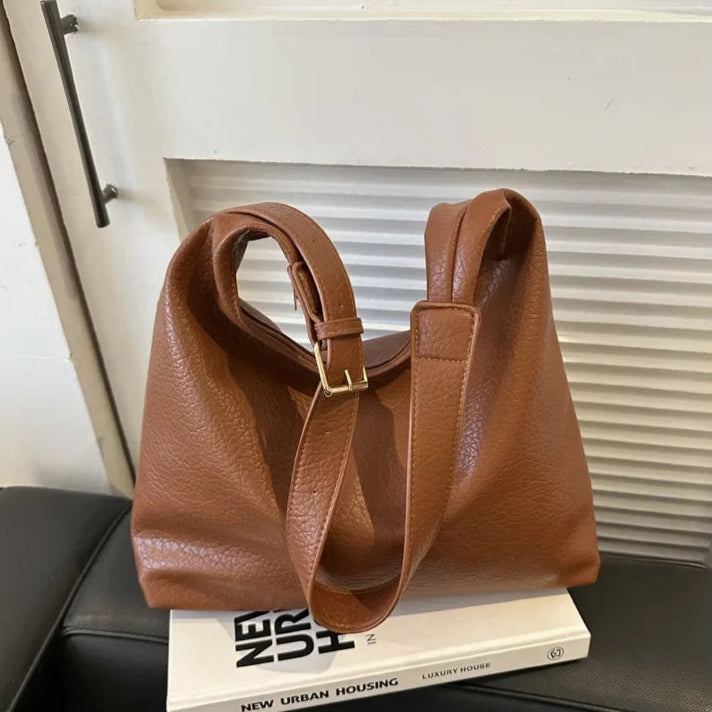 Oversized leather tote bag