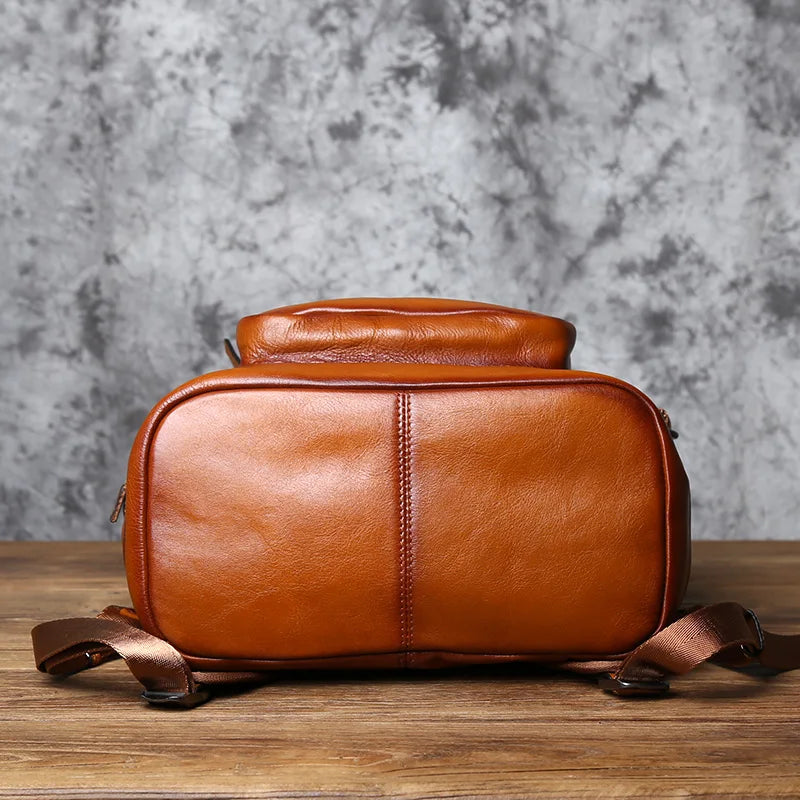 Heavy-duty leather rucksack