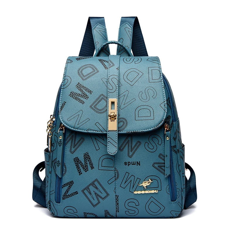 Designer-style leather backpack
