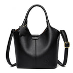 Leather shoulder handbag