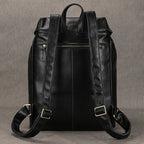 Leather laptop rucksack with top handle