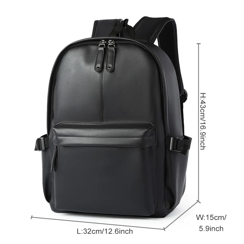 Soft leather backpack for men