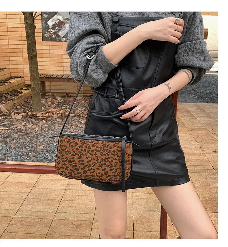 Suede shoulder purse