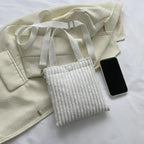 Corduroy handbag with front button detail