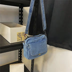 Soft denim crossbody handbag