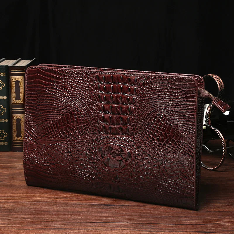 Large leather clutch