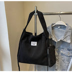 Women’s small corduroy tote bag with matching pouch