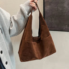 Retro suede slouch bag