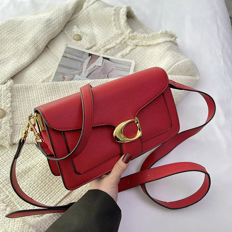 Designer inspired leather crossbody bag