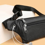 Soft-touch leather bum bag