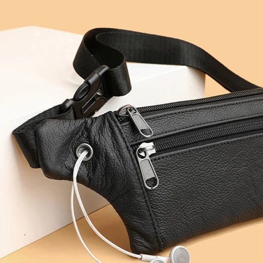 Soft-touch leather bum bag