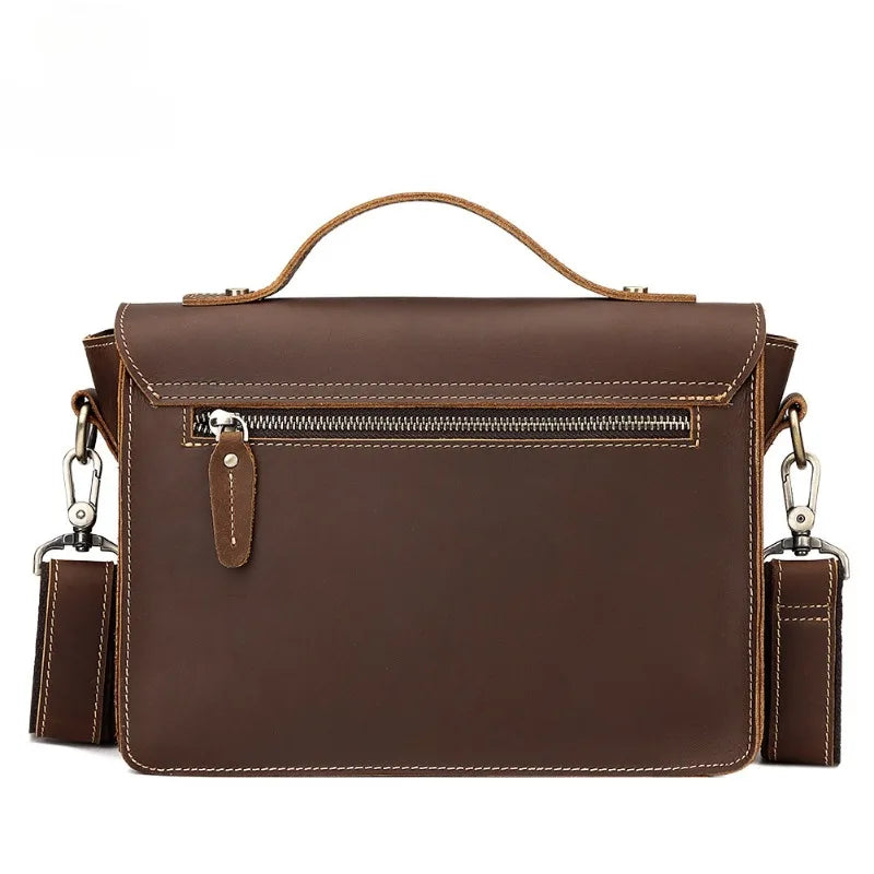 Large leather satchel shoulder bag