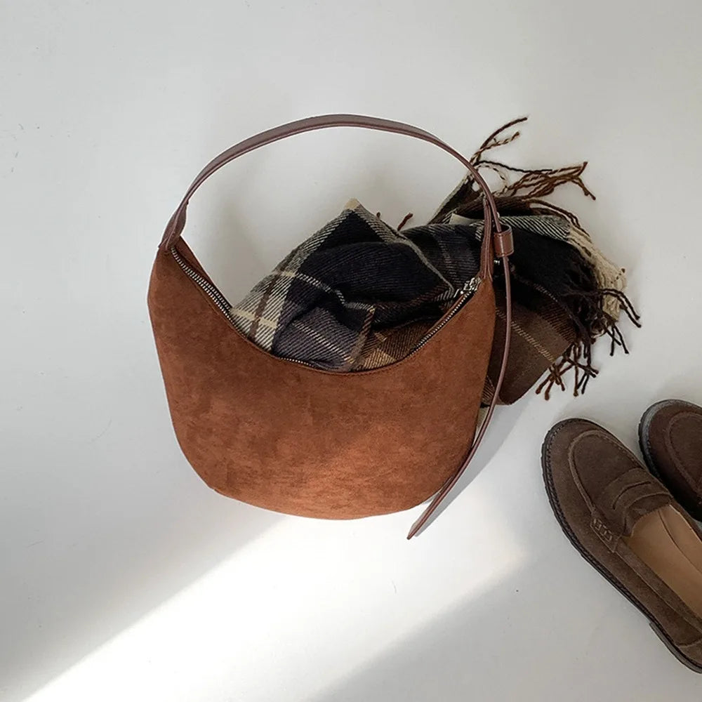 Hobo suede shoulder bag