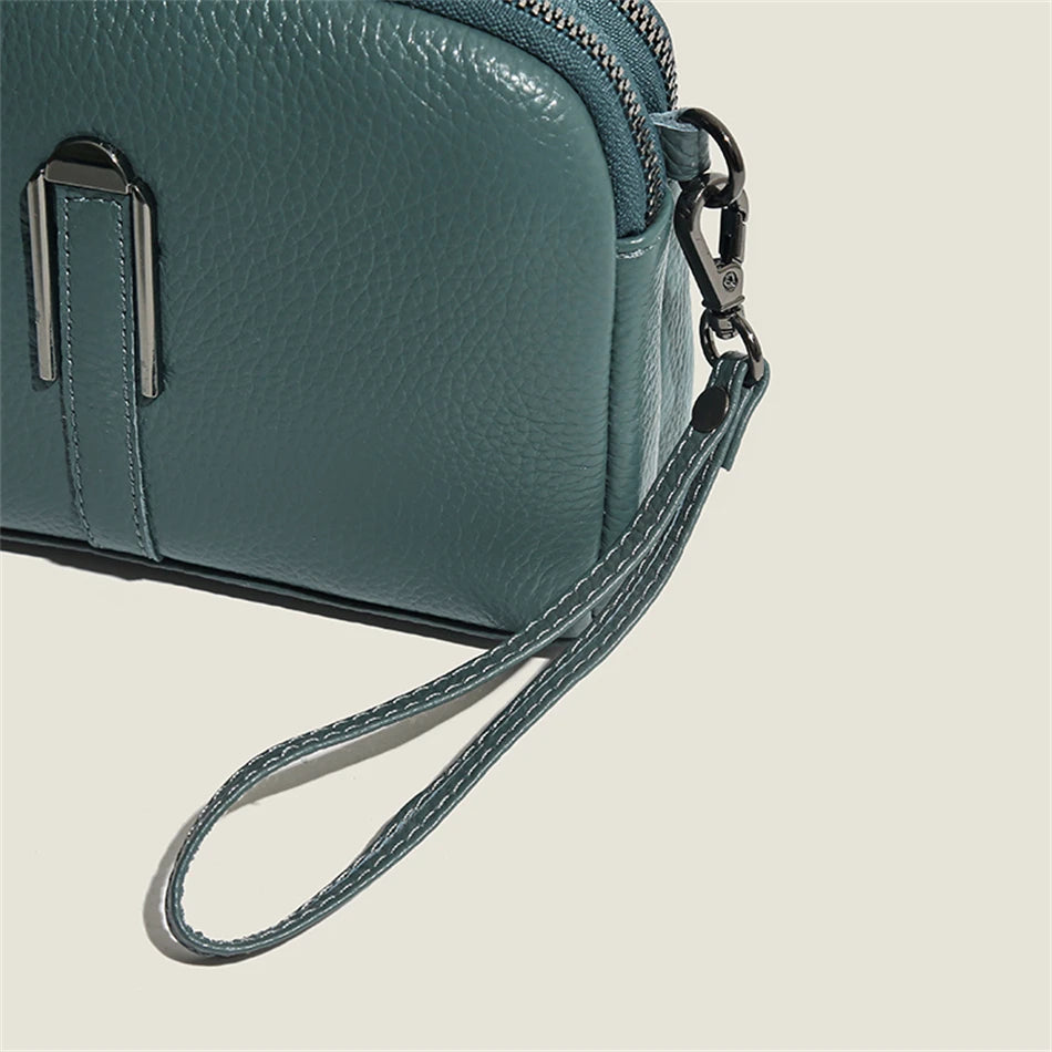 Lightweight leather sling bag