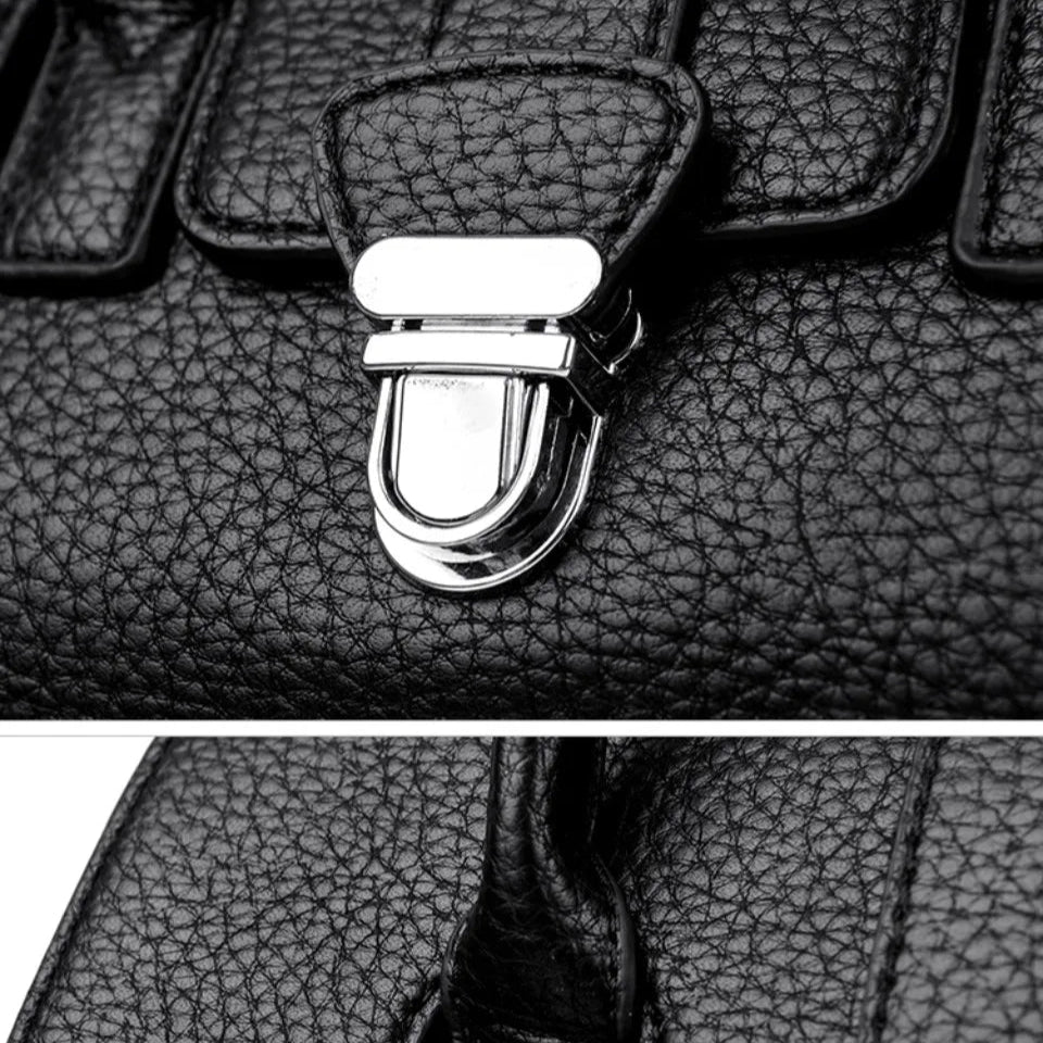 Designer-inspired leather handbag