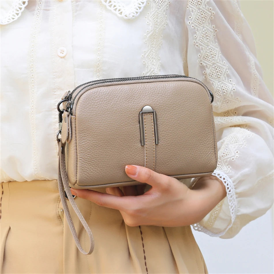 Lightweight leather sling bag