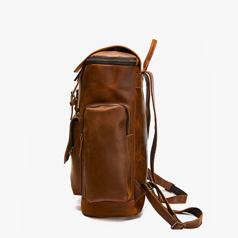 Classic leather hiking rucksack