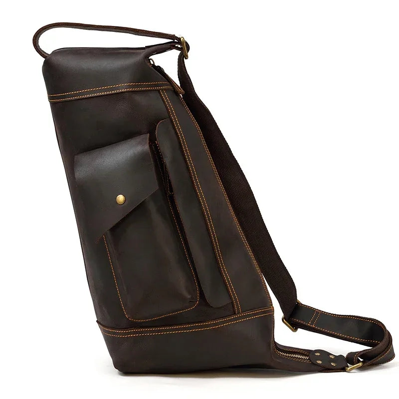Full leather rucksack backpack