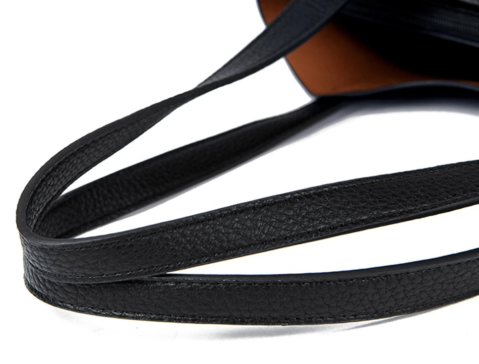 Structured leather tote bag