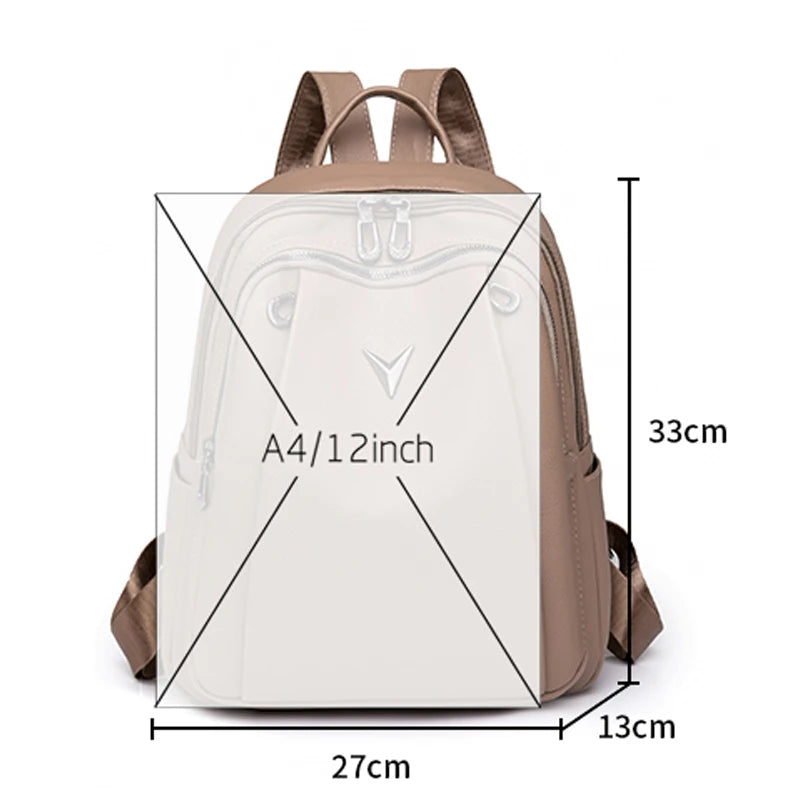 Smooth leather backpack with top handle