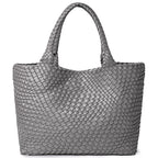 Trendy leather tote bag