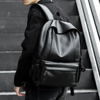 Large leather backpack for men