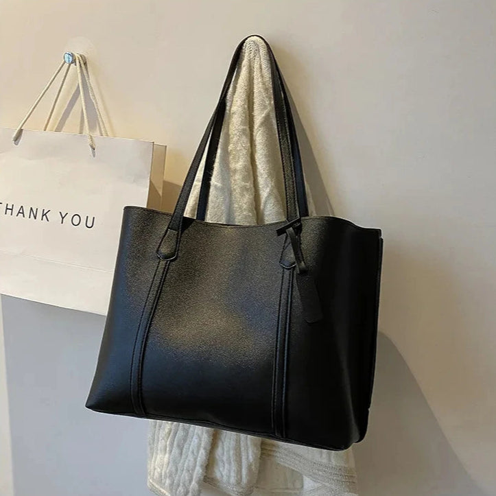 Trendy soft leather tote bag