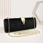 Corduroy clutch bag with cute closure