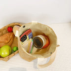 Women’s corduroy shoulder tote bag with front patch