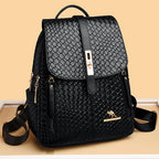 Everyday black leather backpack