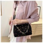 corduroy handbag with strawberry print