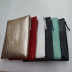 Textured leather clutch