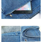 Denim tote bag with soft handles