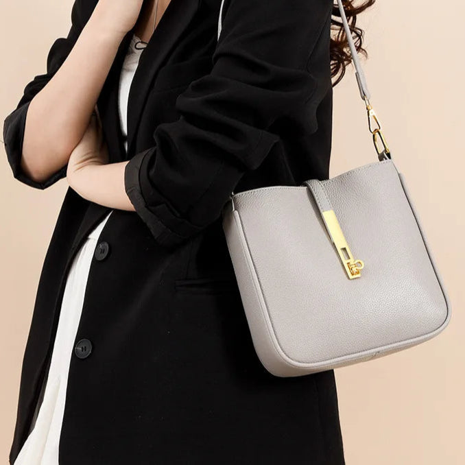 Functional leather crossbody bag