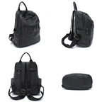 Chic leather backpack with front zipper