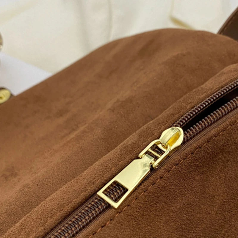 Shoulder bag in suede