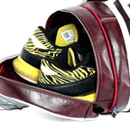 Two-tone leather overnight duffle bag