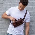 Adjustable leather bum bag