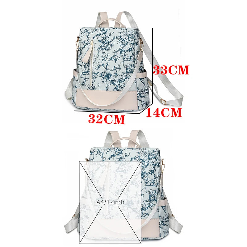 Women’s anti-theft leather knapsack